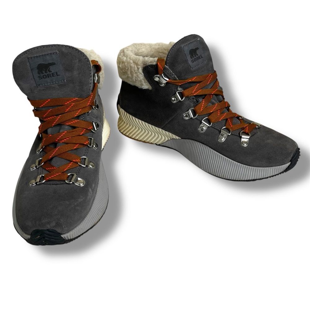 Sorel Out N About Iii Conquest Boots Gray Faux Shearling Waterproof Women 8.5